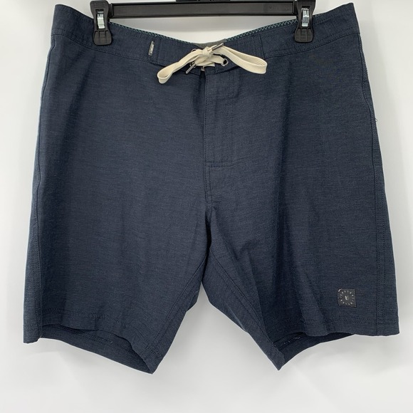 Linksoul Board Shorts Mens 33 Navy Blue Heathered Stretch Swim Trunks LS651 - Picture 2 of 6